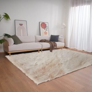 Ghouse Home Waschbarer Teppich, rutschfest, Wohnzimmer, 180 x 270 cm, Beige