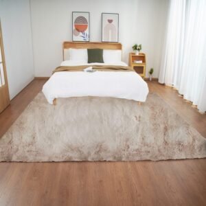 Ghouse Kurzflorteppich Beige 240 x 300 cm Waschbar Rutschfest