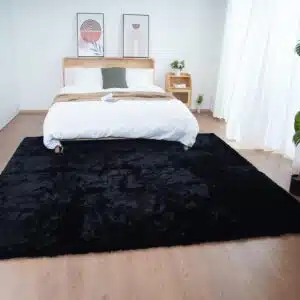 Ghouse Home Waschbarer Teppich, rutschfest, Wohnzimmer, 180 x 270 cm, Schwarz