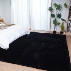 Ghouse Kurzflorteppich, Schwarz, 240 x 300 cm, Waschbar, Rutschfest