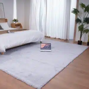 Ghouse Home Waschbarer Teppich, rutschfest, Wohnzimmer, 180 x 270 cm, Grau
