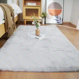 Ghouse Kurzflor-Teppich für Wohnzimmer und Schlafzimmer, 90 x 150 cm, Grau