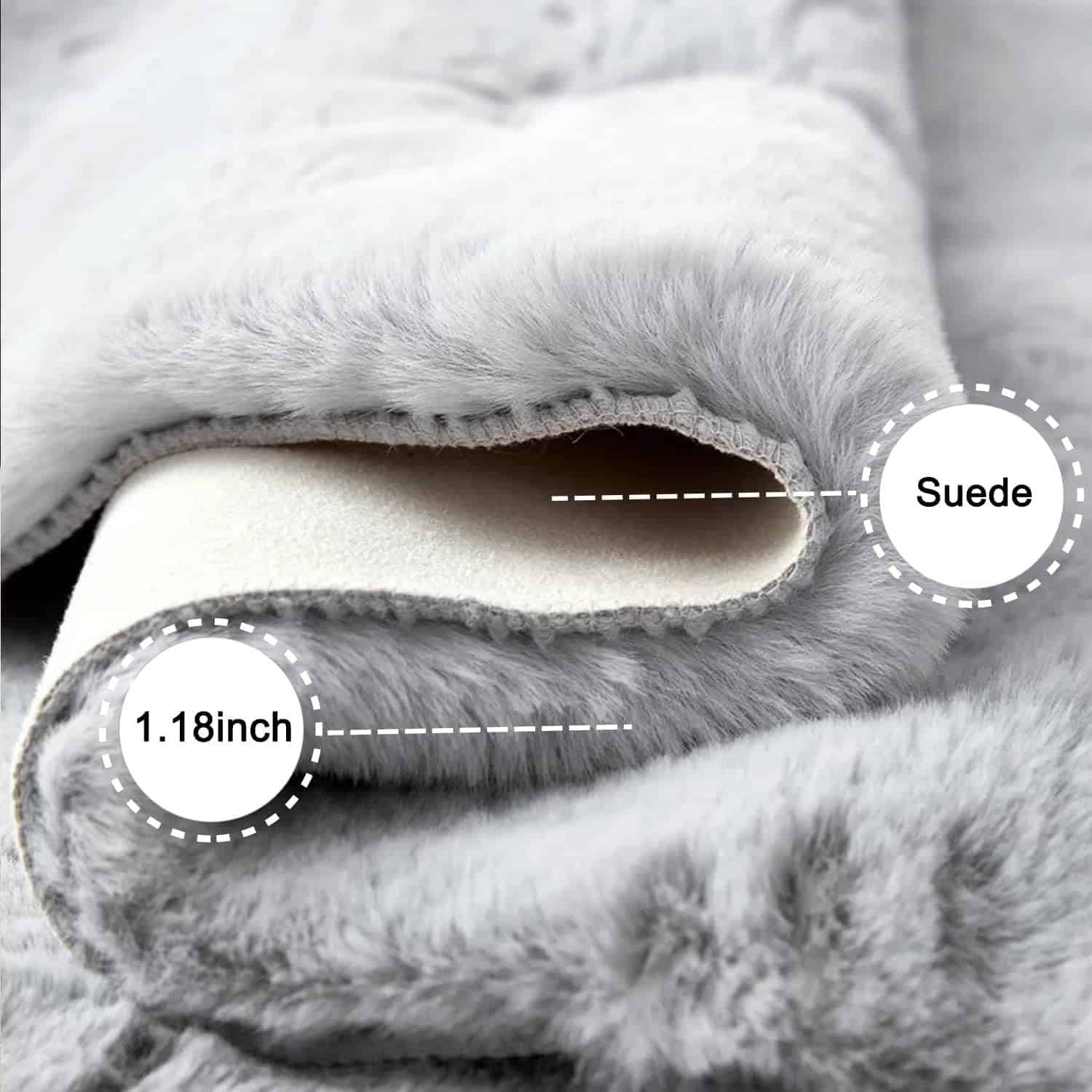 Ghouse Kurzflor-Rundteppich, rutschfest, Wohnzimmerteppich, 240 x 240 cm, Grau - Image 2