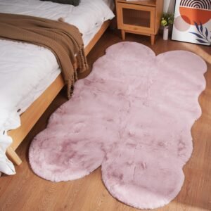 Ghouse Tepiche Teppich für Wohnzimmer, Schlafzimmer, Küche, 120 x 180 cm, Rosa