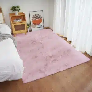 Ghouse Kurzflor-Teppich für Wohnzimmer und Schlafzimmer, 150 x 215 cm, Rosa