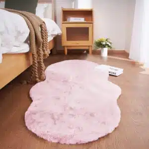 Ghouse Home Kurzflorteppich, flauschig, rutschfest, 60 x 120 cm, Rosa