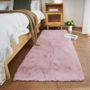 Ghouse Kurzflor-Teppich für Wohnzimmer und Schlafzimmer, 60 x 180 cm, Rosa