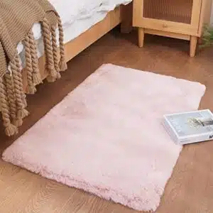 Ghouse Kurzflor-Teppich für Wohnzimmer und Schlafzimmer, 60 x 90 cm, Rosa
