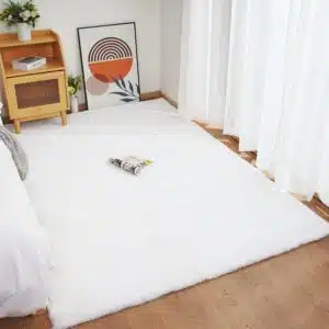 Ghouse Kurzflorteppich Wohnzimmer Schlafzimmermatte 150 x 240 cm Weiß